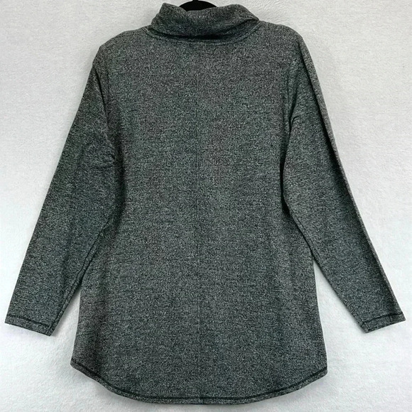 Max Studio Women’s Sweater Plus Sz 1X Heathered Black Cowl Neck Long Sleeve Soft - Picture 4 of 9